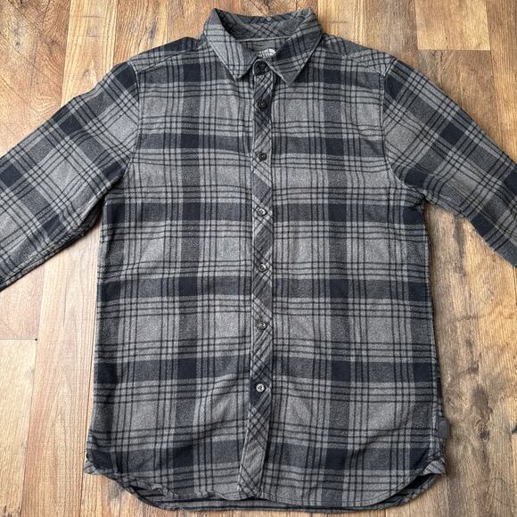 The North Face Arroyo Flannel Shirt Men's Medium‎ Gray Plaid Long Sleeve 6152 - Picture 4 of 14